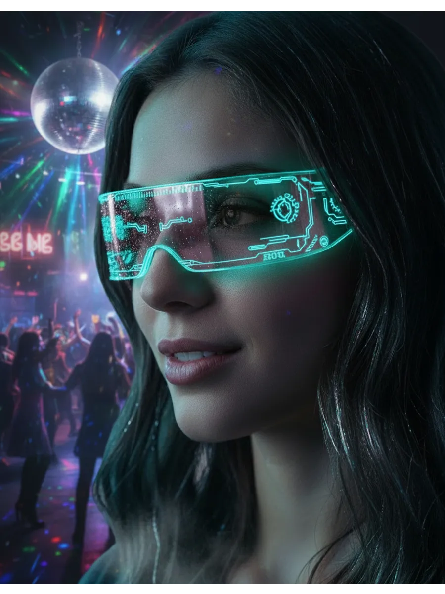Visionäres LED-Cyberpunk-Visier – 121 Farbkombinationen Professionelle Edition