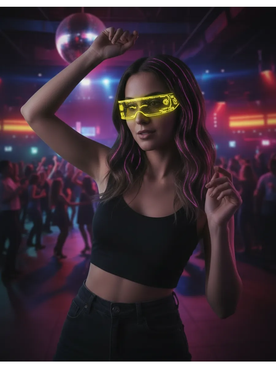 Visionäres LED-Cyberpunk-Visier – 121 Farbkombinationen Professionelle Edition