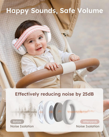 Baby Ear Muffs Noise Protection, 25dB Noise Cancelling Headphones for Infants Toddlers Airplane Travel Essentials