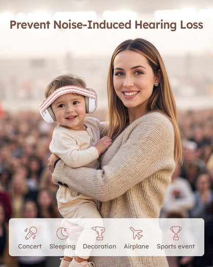 Baby Ear Muffs Noise Protection, 25dB Noise Cancelling Headphones for Infants Toddlers Airplane Travel Essentials