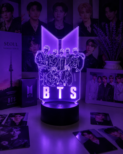 BTS LED Acrylic Lamp – 7 Color USB Night Light for ARMY Fans