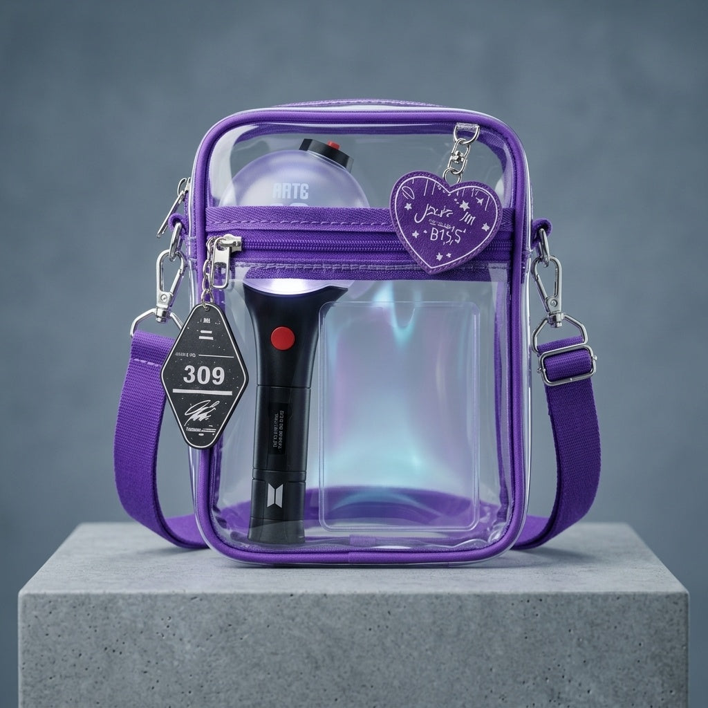 Offizielle stadiontaugliche transparente Tasche – Lila Konzert-Essential