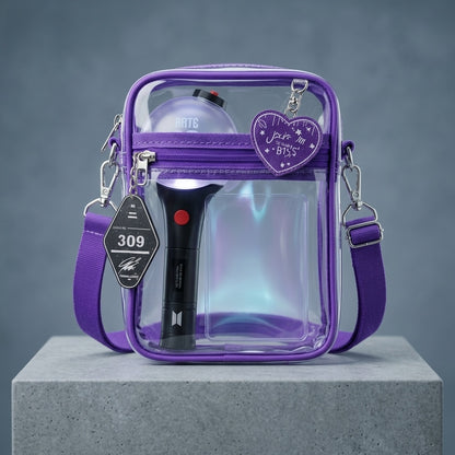 Offizielle stadiontaugliche transparente Tasche – Lila Konzert-Essential