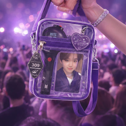 Offizielle stadiontaugliche transparente Tasche – Lila Konzert-Essential