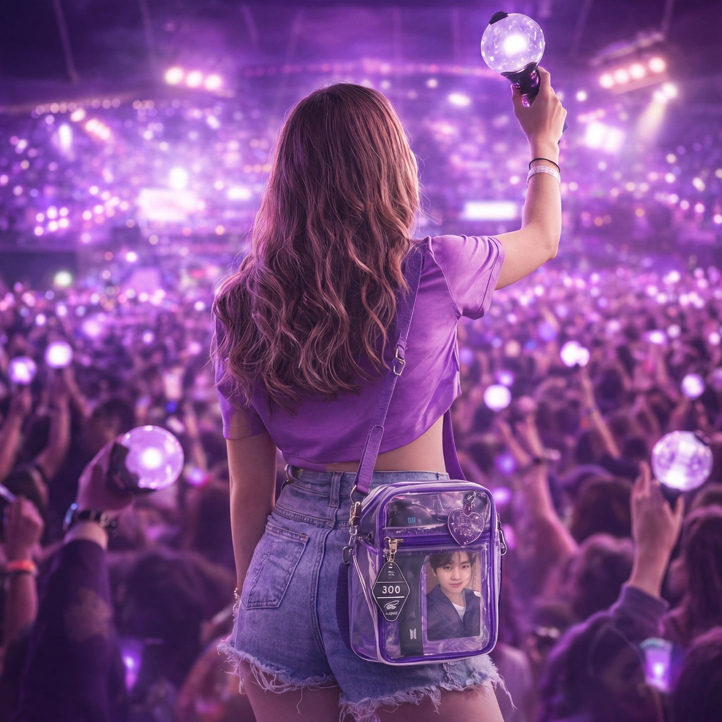 Offizielle stadiontaugliche transparente Tasche – Lila Konzert-Essential