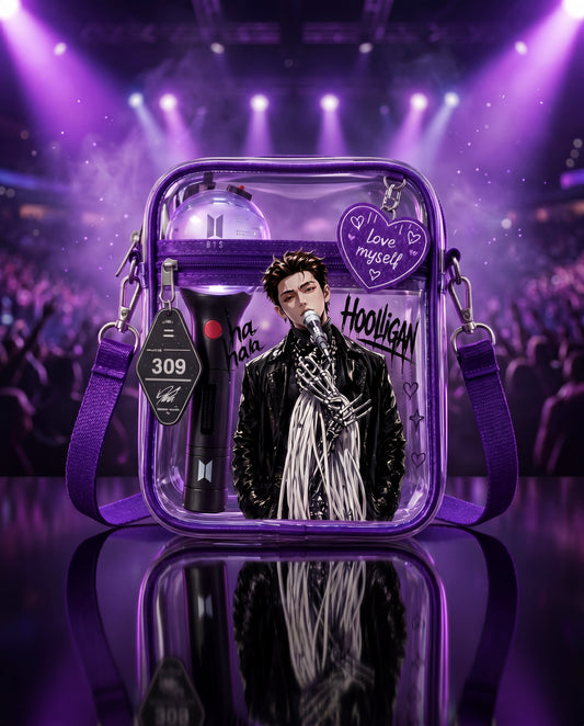 Offizielle stadiontaugliche transparente Tasche – Lila Konzert-Essential