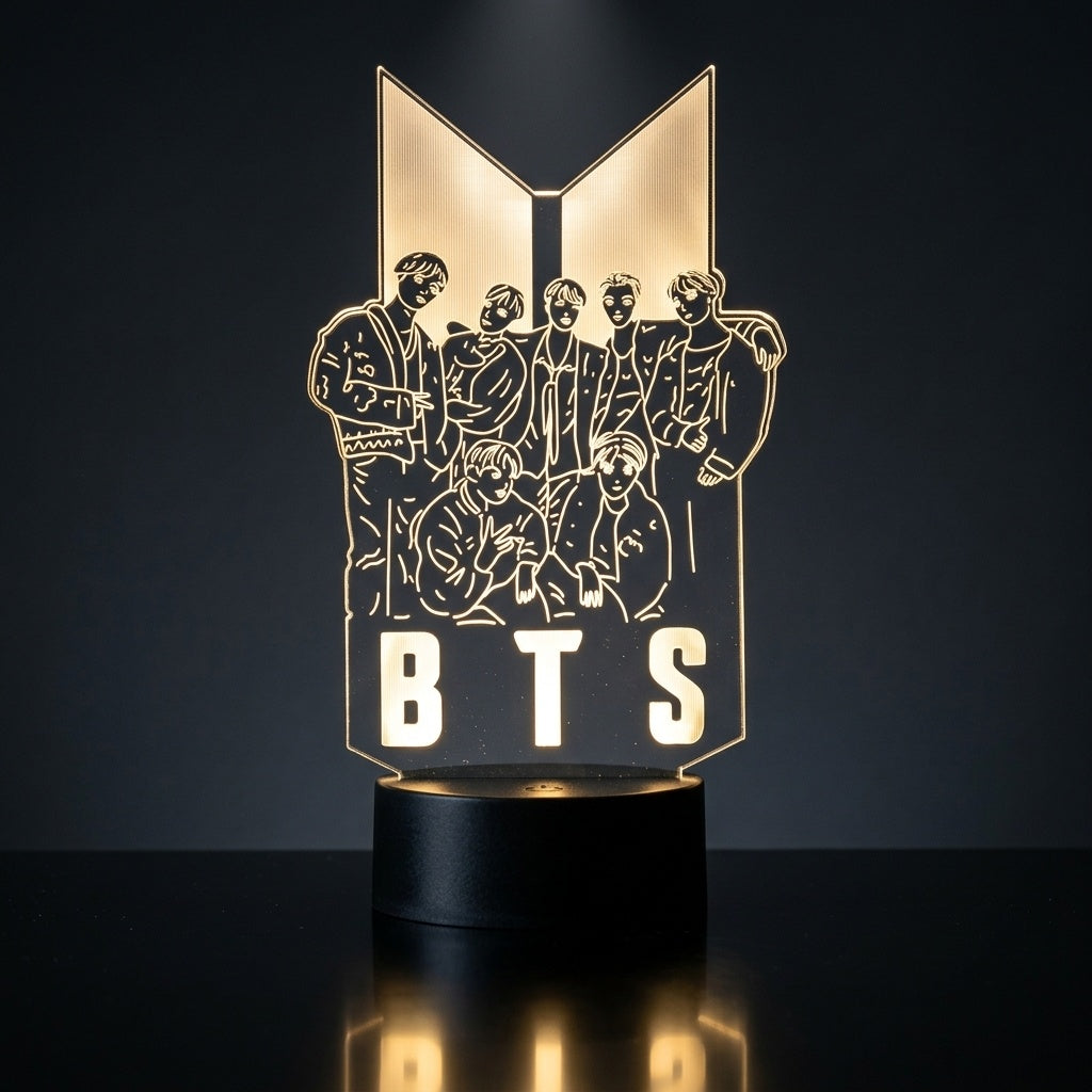 BTS LED Acrylic Lamp – 7 Color USB Night Light for ARMY Fans