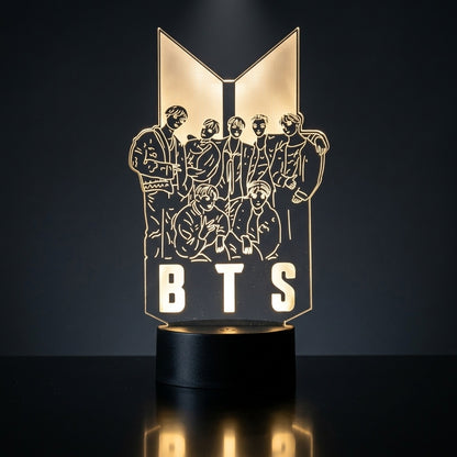 BTS LED Acrylic Lamp – 7 Color USB Night Light for ARMY Fans