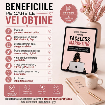 GHIDUL COMPLET PENTRU FACELESS MARKETING | PDF Digital cu Drept de Revânzare