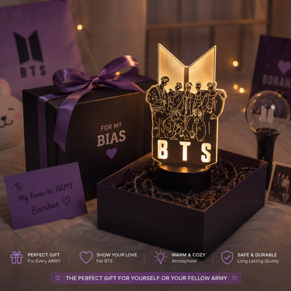 BTS LED Acrylic Lamp – 7 Color USB Night Light for ARMY Fans