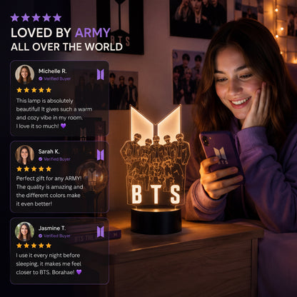 BTS LED Acrylic Lamp – 7 Color USB Night Light for ARMY Fans