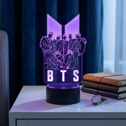 BTS LED Acrylic Lamp – 7 Color USB Night Light for ARMY Fans